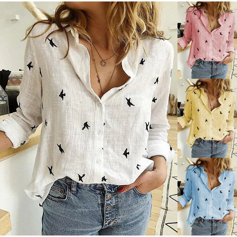 Koszula Kobieca z Wzorem na Guziki | Casual Fit
