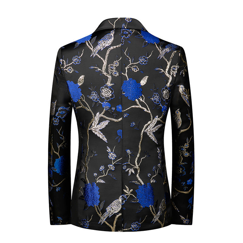 Męski Garnitur Blazer w Kwiaty | Elegancka Odzież na Przyjęcia