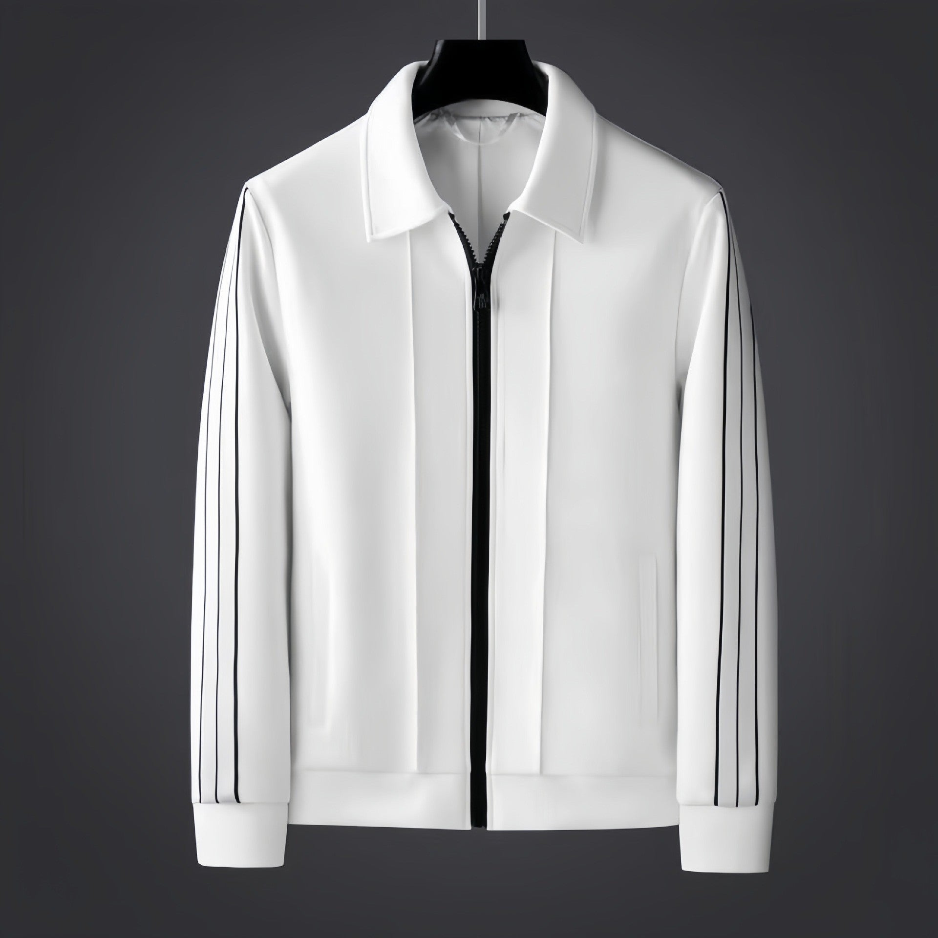 Męska Kurtka Z Zippem | Slim Fit z Paskami