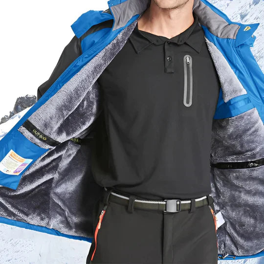 Męska Zimowa Kurtka Outdoorowa | Wodoodporna Fleece