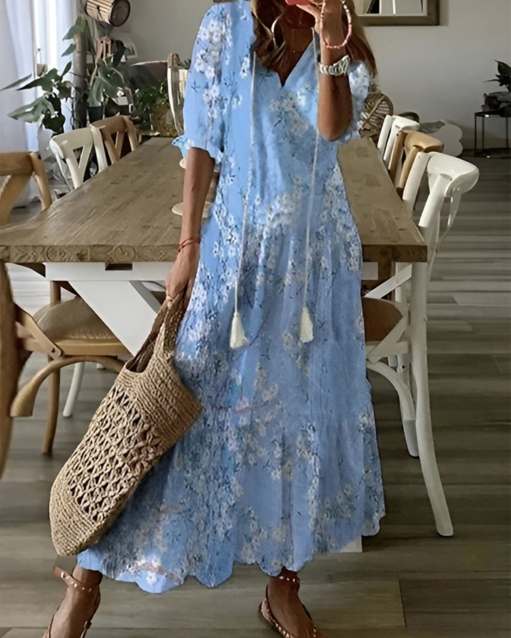 Dámské boho šaty s potiskem | Maxi