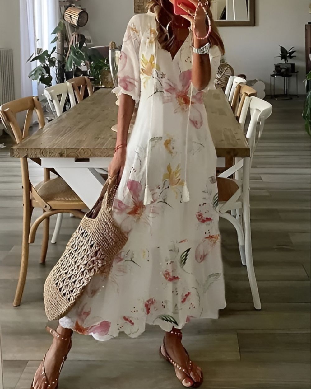 Dámské boho šaty s potiskem | Maxi