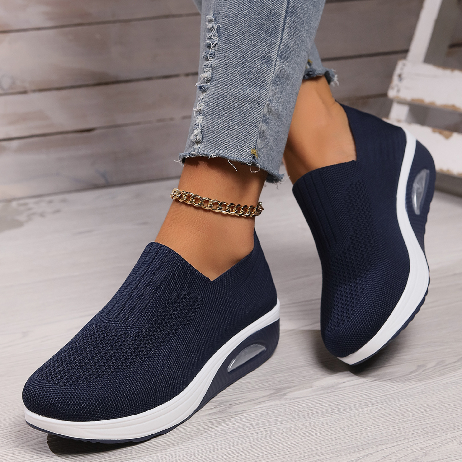 Damskie Oddychające Sneakersy Ortopedyczne | Wsuwane