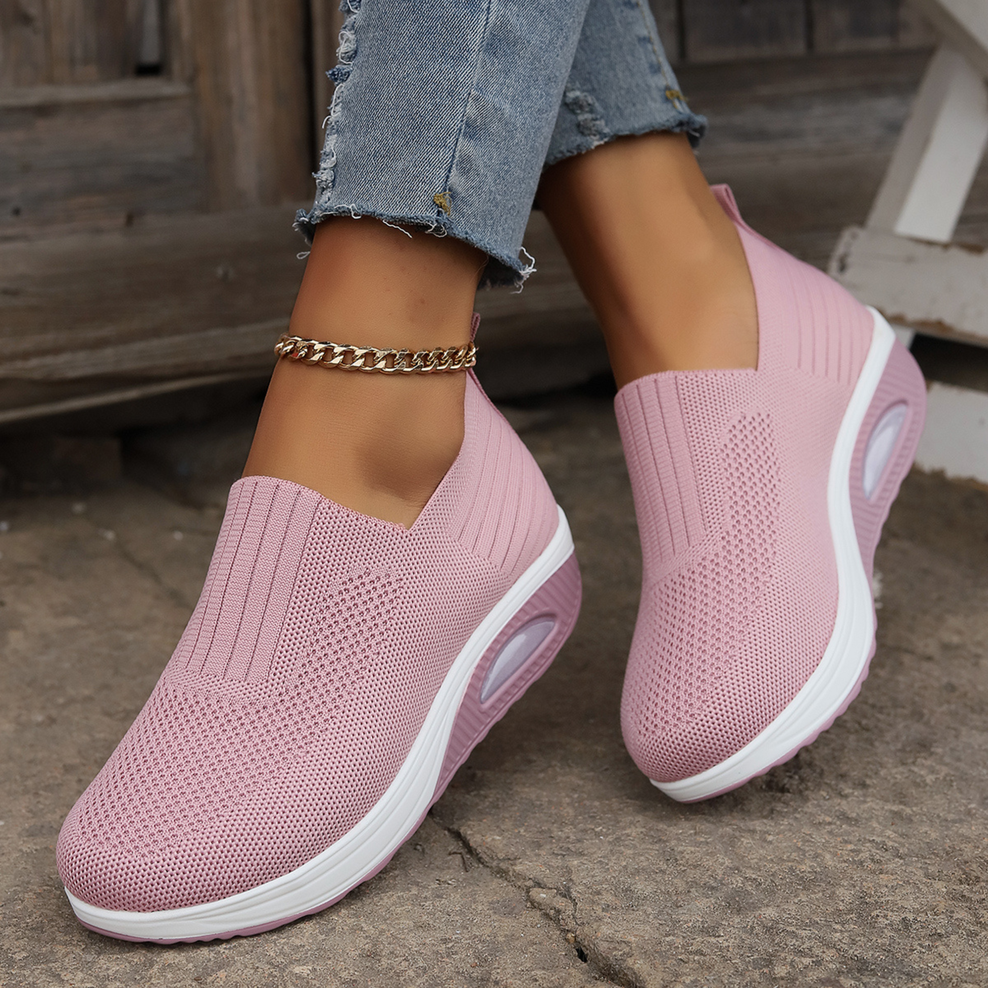 Damskie Oddychające Sneakersy Ortopedyczne | Wsuwane