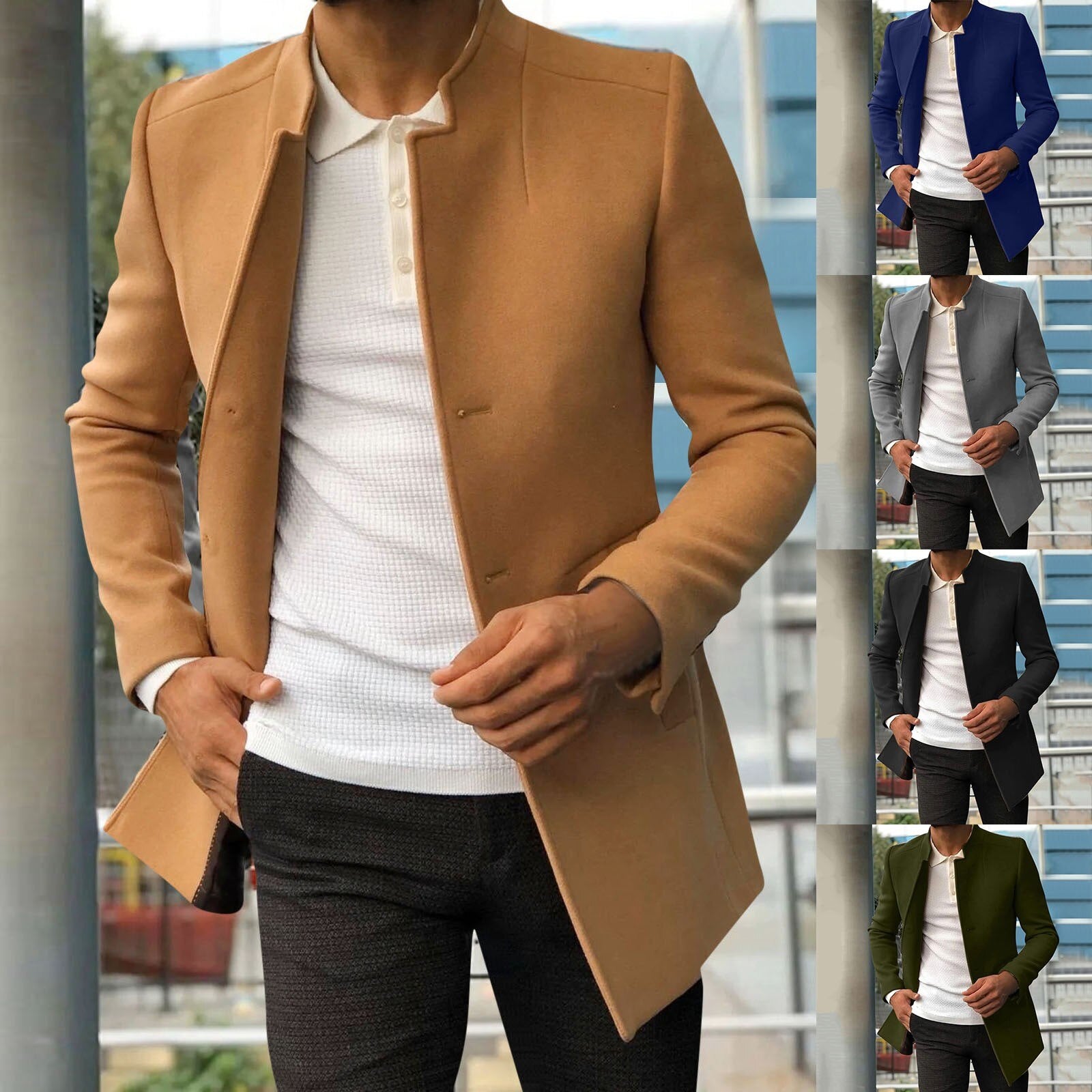 Męski Stylowy Płaszcz Otwarty | Slim Fit