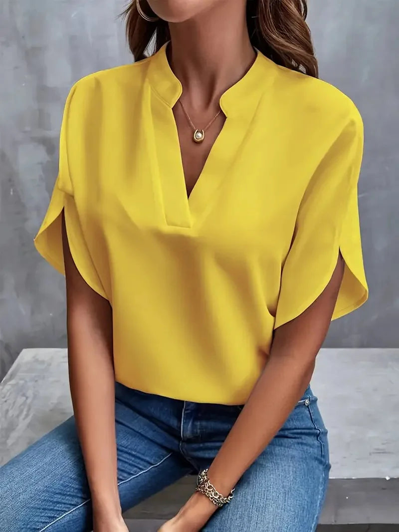 Damska Elegancka Bluzka Z Dekoltem W Serek | Elegancka
