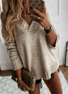 Sweter Damski | Z Dekoltem w Serek