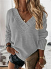 Sweter Damski | Z Dekoltem w Serek