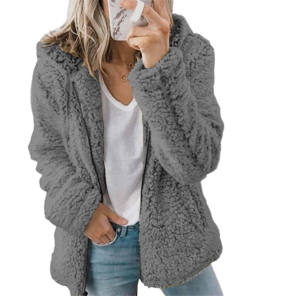Damska Kurtka Teddy z Kapturem | Casualowa Odzież Wierzchnia