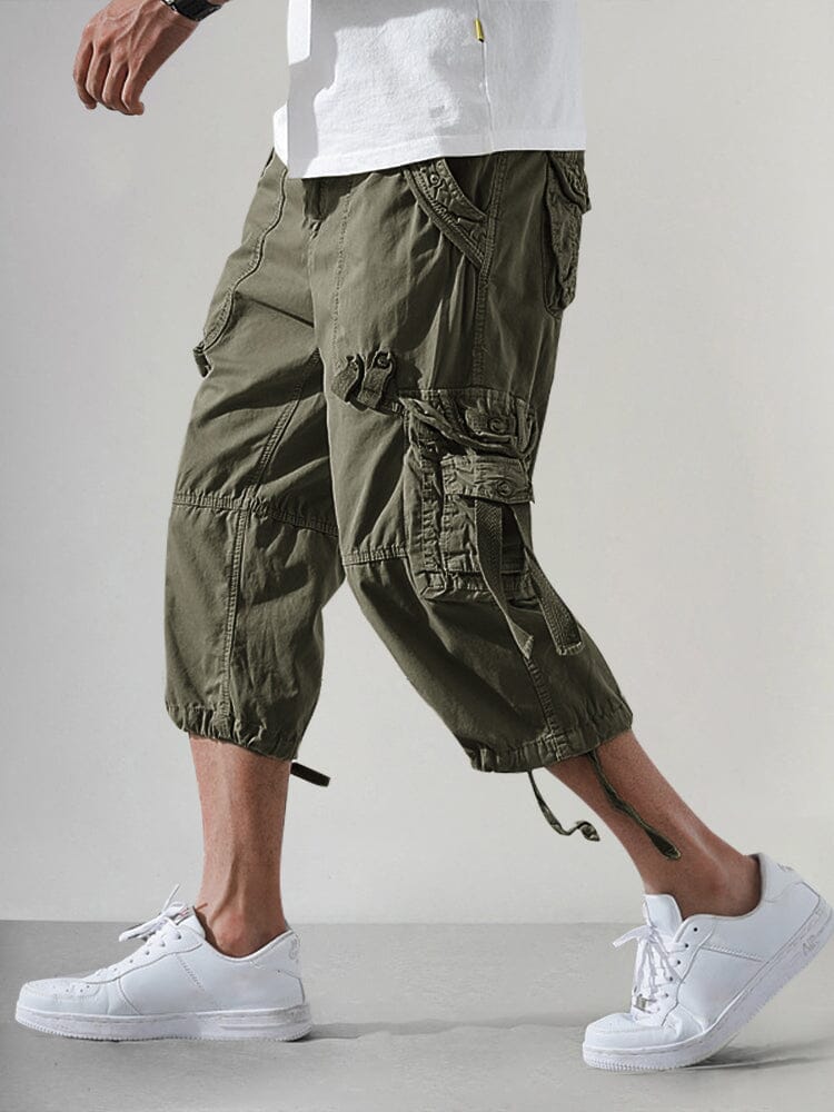Męskie taktyczne spodenki cargo capri | Wielo-pocket