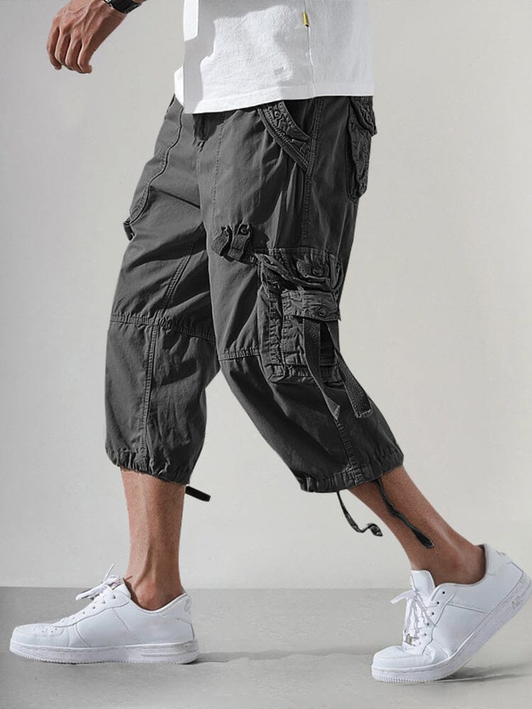Męskie taktyczne spodenki cargo capri | Wielo-pocket