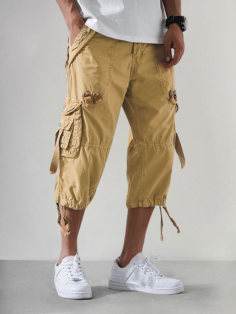 Męskie taktyczne spodenki cargo capri | Wielo-pocket