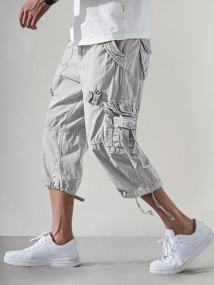Męskie taktyczne spodenki cargo capri | Wielo-pocket