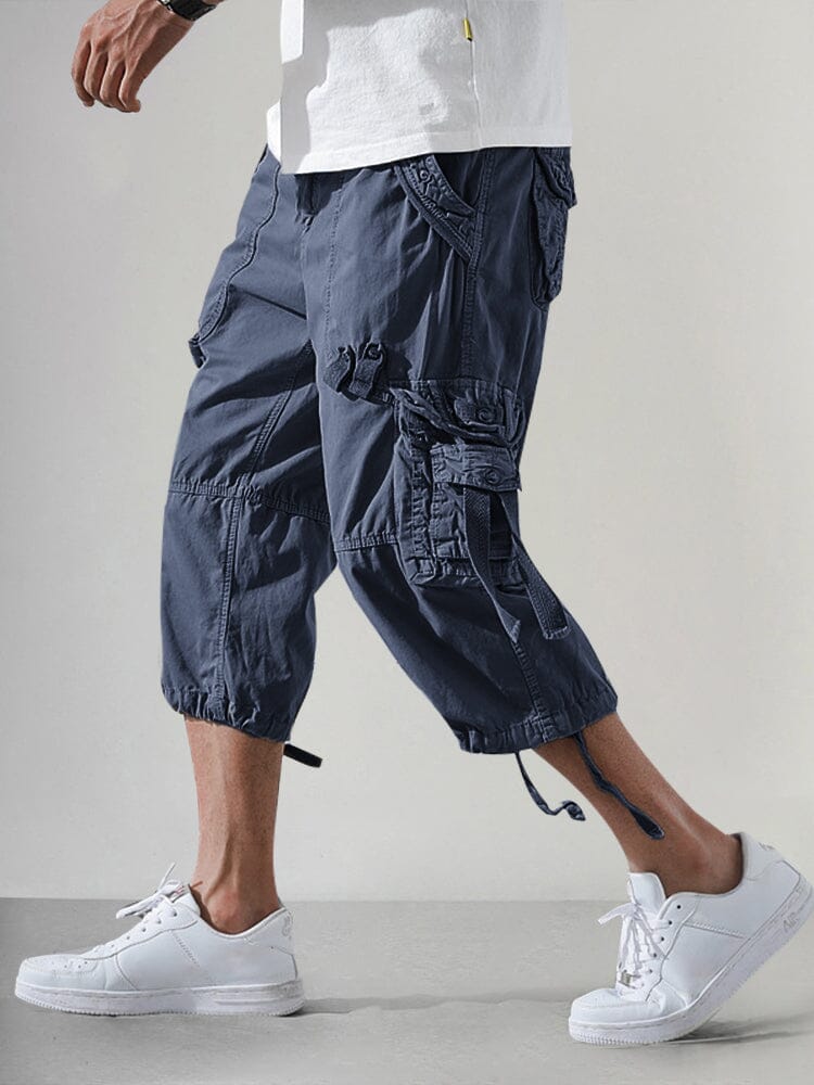 Męskie taktyczne spodenki cargo capri | Wielo-pocket