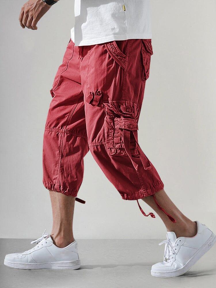 Męskie taktyczne spodenki cargo capri | Wielo-pocket