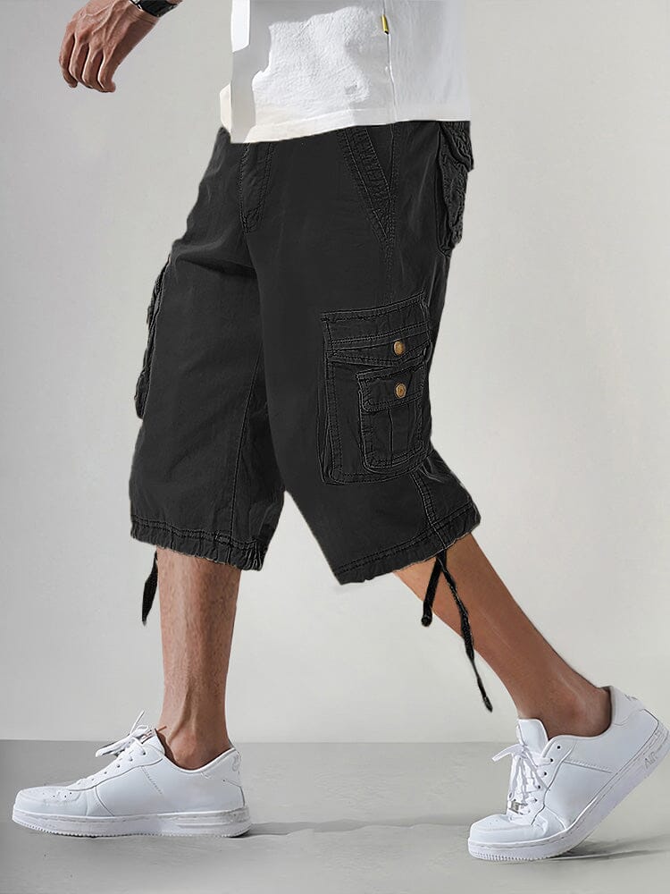 Męskie taktyczne spodenki cargo capri | Wielo-pocket