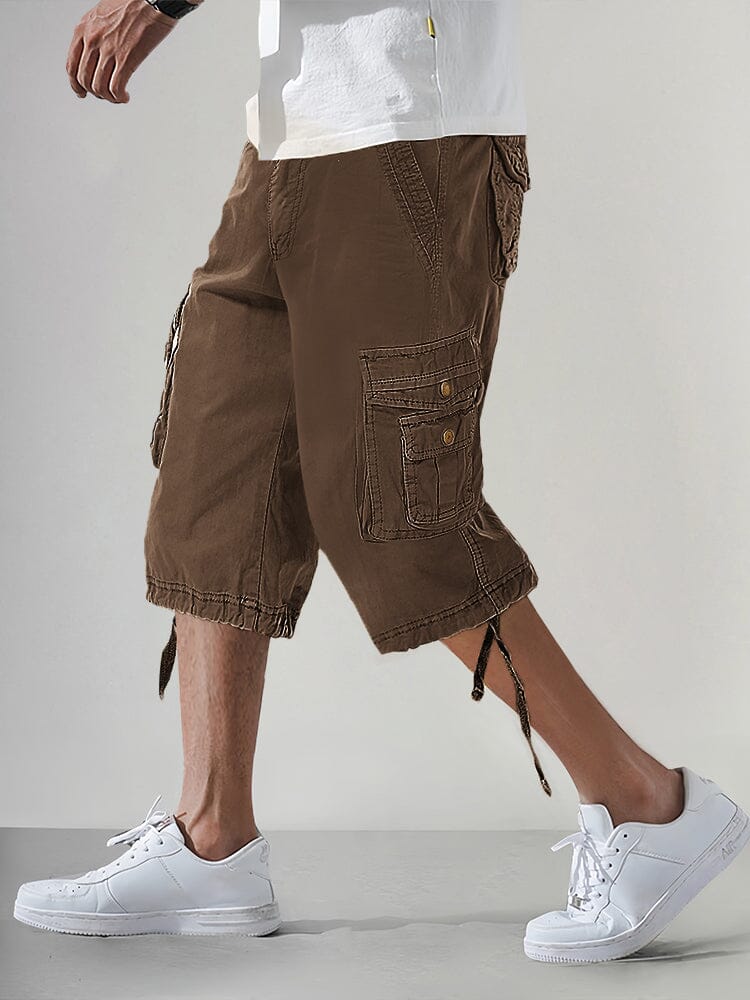 Męskie taktyczne spodenki cargo capri | Wielo-pocket