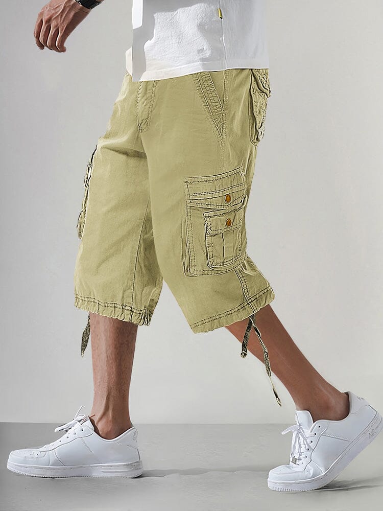 Męskie taktyczne spodenki cargo capri | Wielo-pocket
