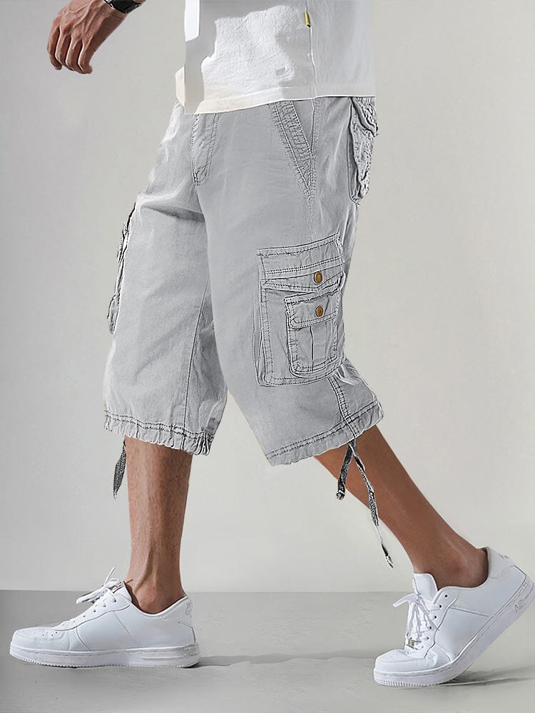 Męskie taktyczne spodenki cargo capri | Wielo-pocket