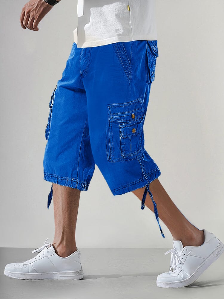 Męskie taktyczne spodenki cargo capri | Wielo-pocket