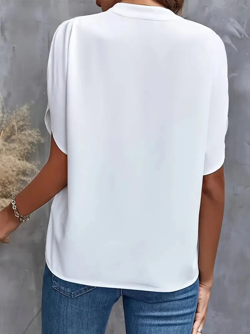 Dámský top s krátkým rukávem | Výstřih do V