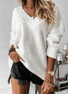 Sweter Damski | Z Dekoltem w Serek