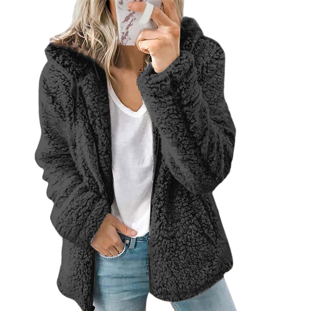 Damska Kurtka Teddy z Kapturem | Casualowa Odzież Wierzchnia