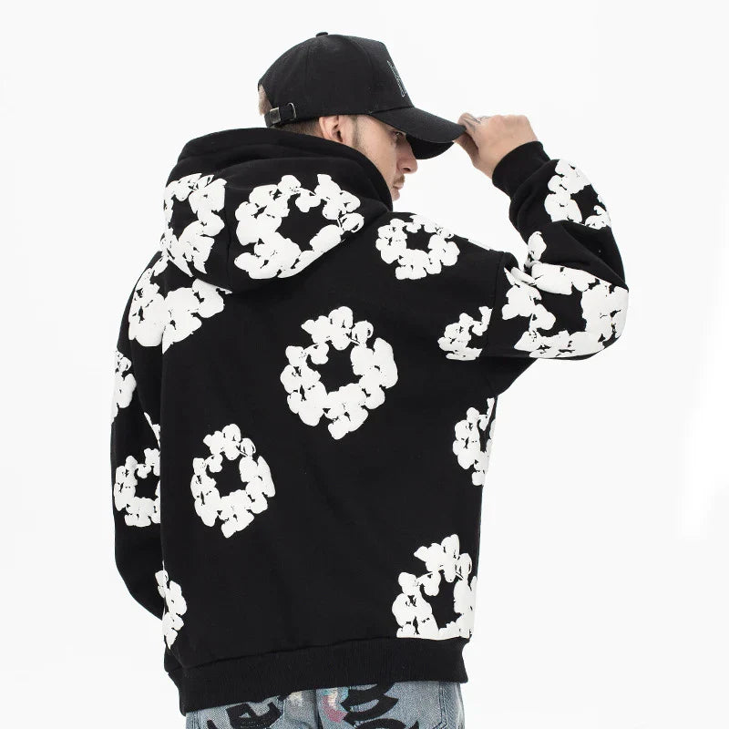 Unisex Bluza z Kwiatowym Wzorem | Luźny Krój