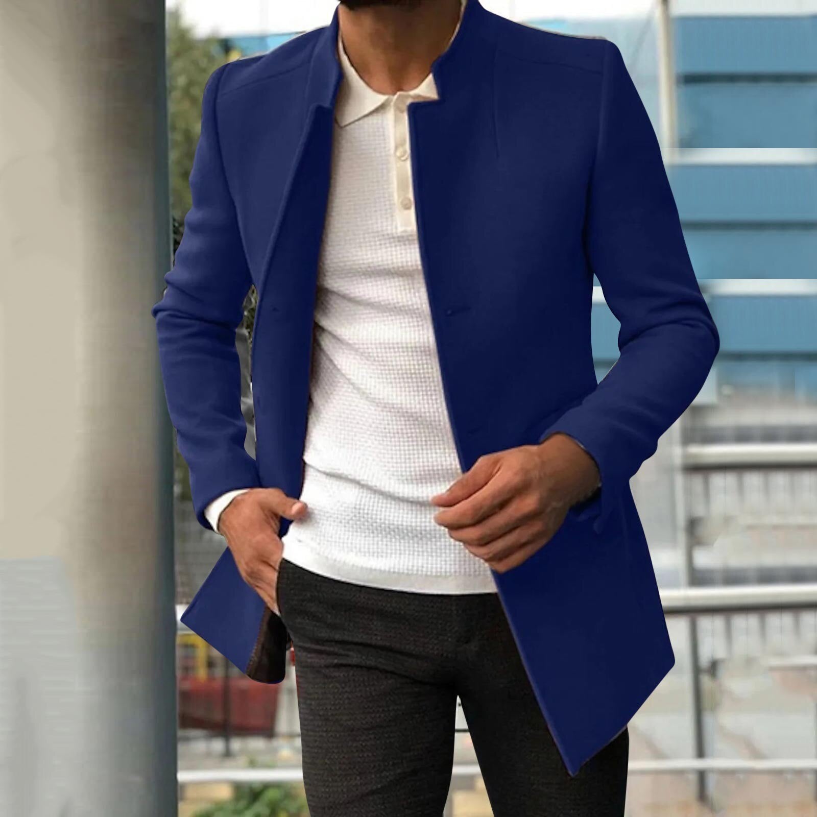 Męski Stylowy Płaszcz Otwarty | Slim Fit