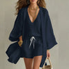 Damski Trzyczęściowy Komplet z Kombinezonem | Kimono