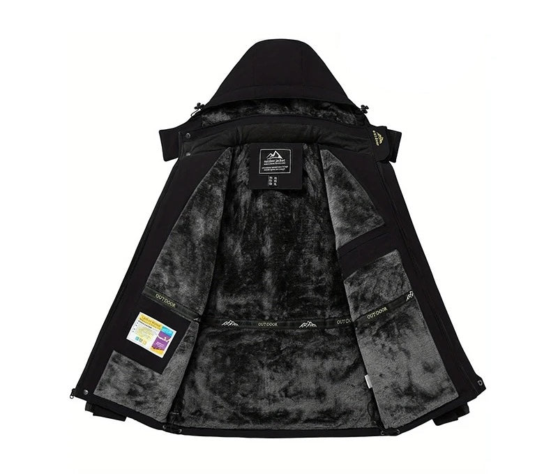 Męska Zimowa Kurtka Outdoorowa | Wodoodporna Fleece