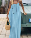 Women's Casual Spaghetti Strap Dress | Maxi