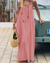 Women's Casual Spaghetti Strap Dress | Maxi