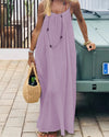Women's Casual Spaghetti Strap Dress | Maxi