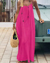Women's Casual Spaghetti Strap Dress | Maxi