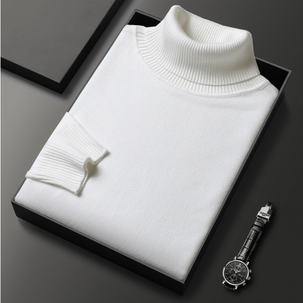 Męski Golf Slim Fit | Ciepła Dzianina