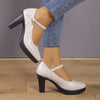 Buty damska na platformie | Pasek w stylu Mary Jane