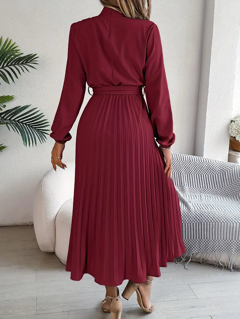 Damska Elegancka Sukienka Plisowana | Midi