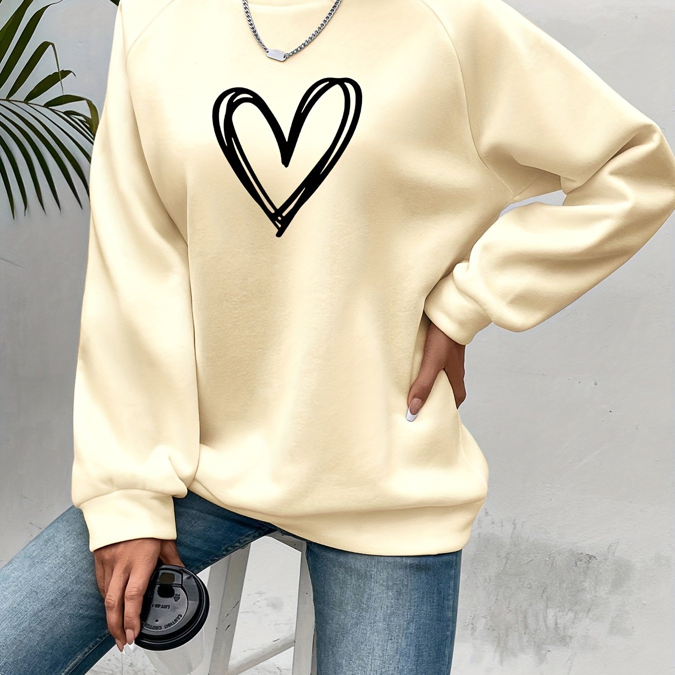Damska Sweter Codzienny | Motyw Serca
