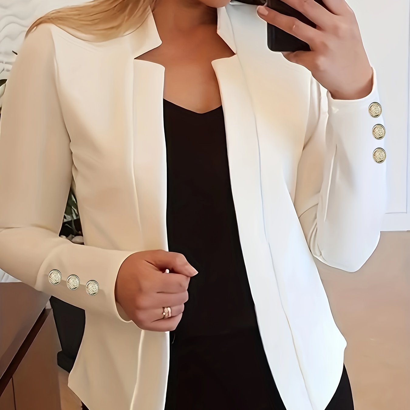 Damska Otwarty przód marynarka | Długi rękaw