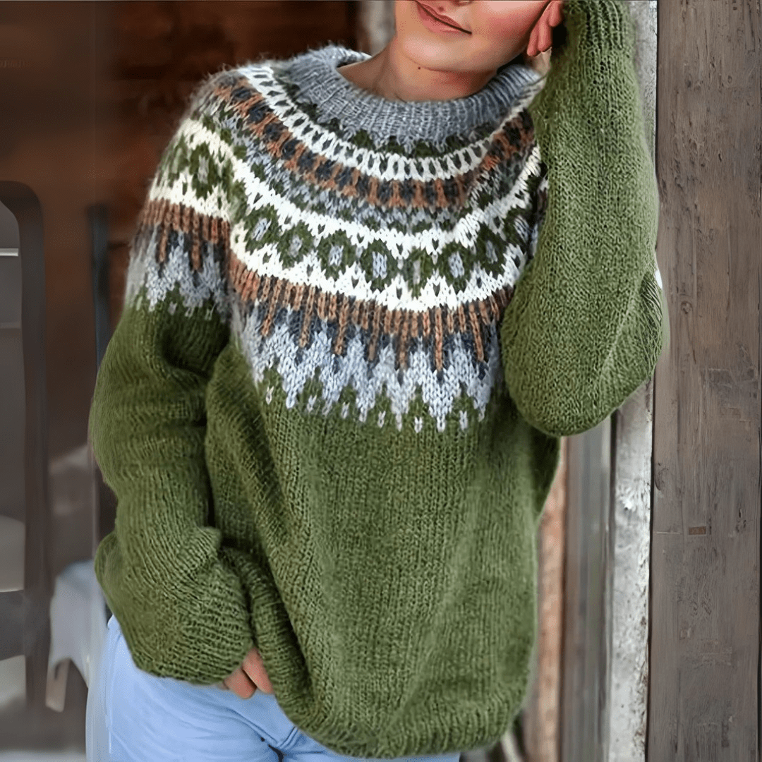 Damski sweter nordycki | Długi rękaw
