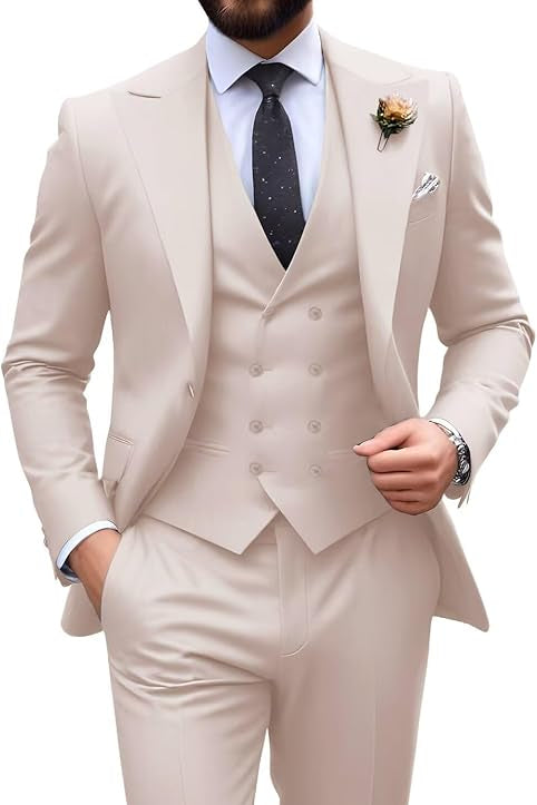 Męski garnitur slim fit 3-częściowy | Formalne wesele