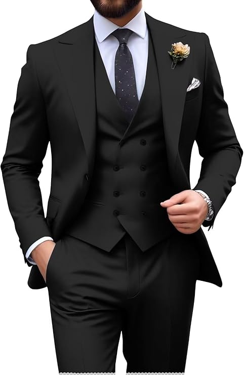 Męski garnitur slim fit 3-częściowy | Formalne wesele