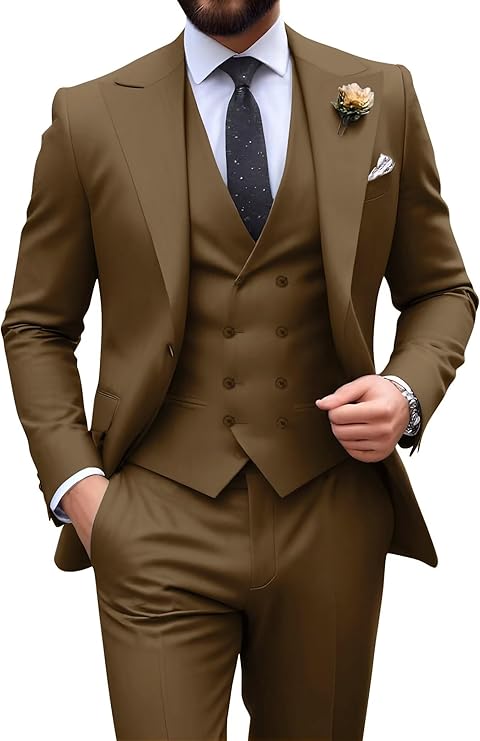 Męski garnitur slim fit 3-częściowy | Formalne wesele