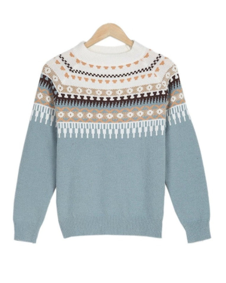 Damski sweter z okrągłym dekoltem | Długi rękaw