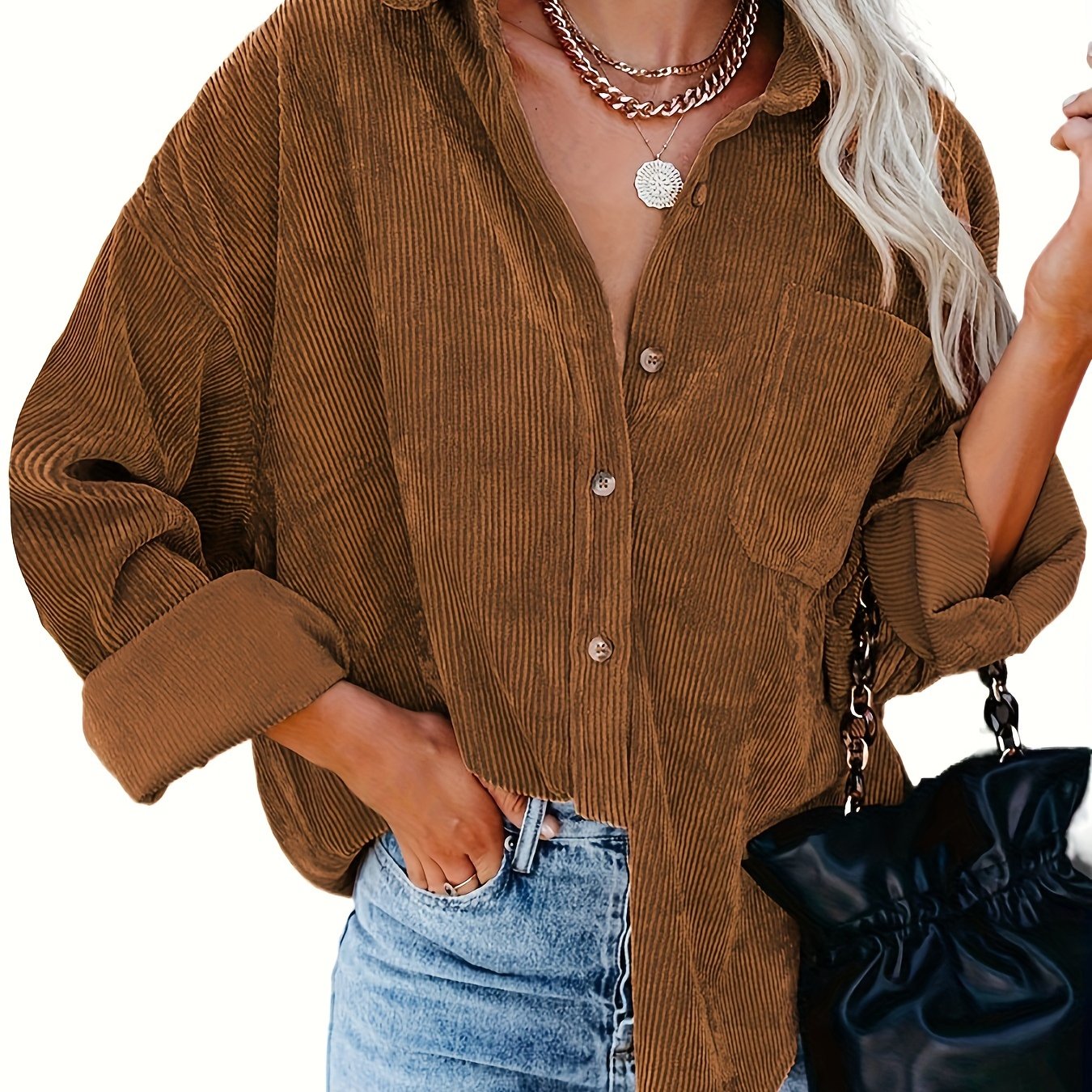 Damska Zimowa Koszulowa Kurtka | Oversize