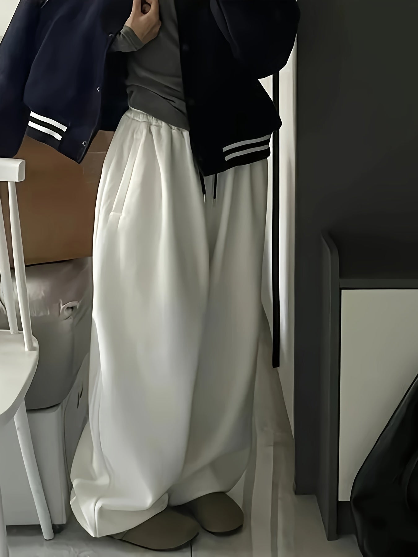 Damska Spodnie Joggery | Z Wysokim Stanem I Szeroką Nogawką