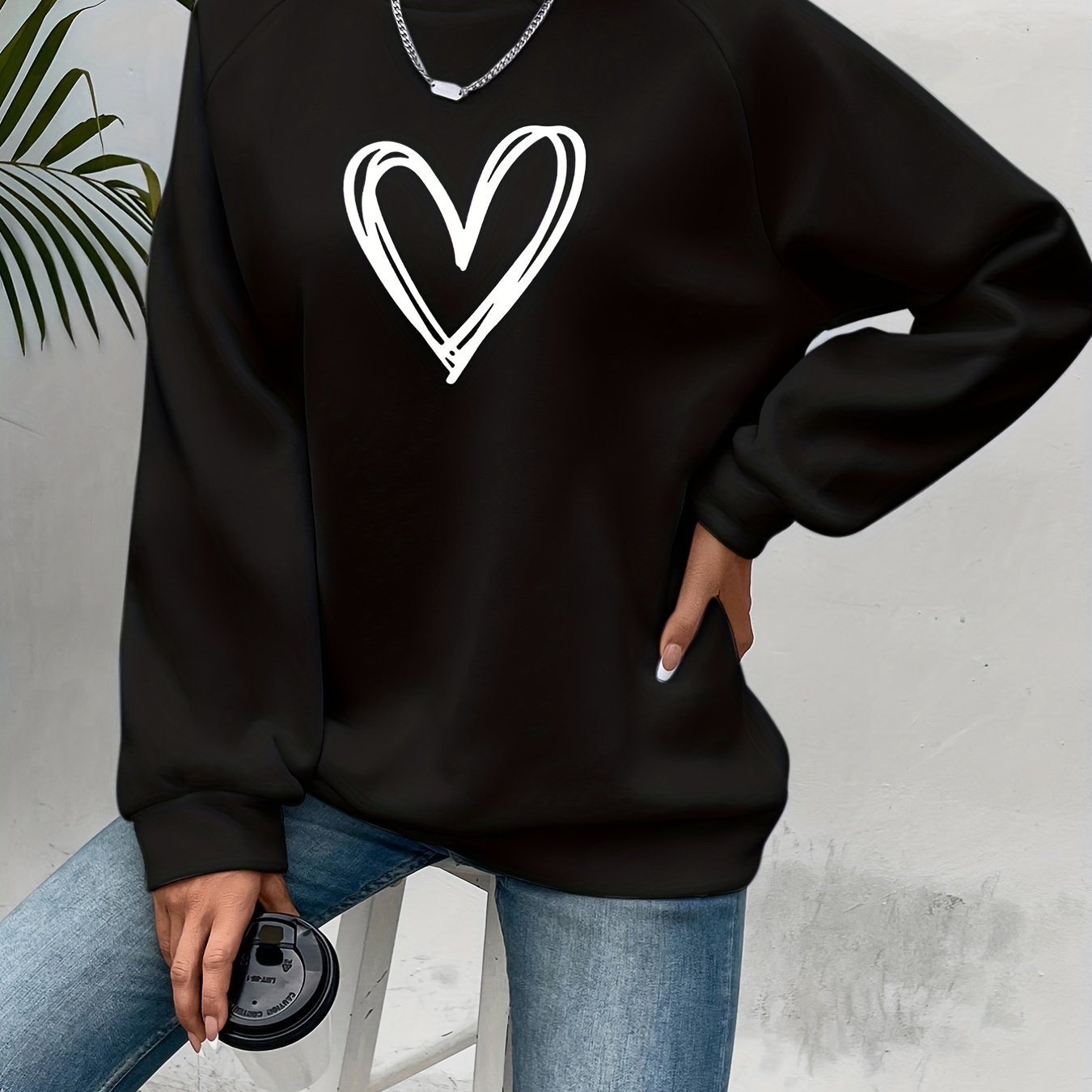 Damska Sweter Codzienny | Motyw Serca