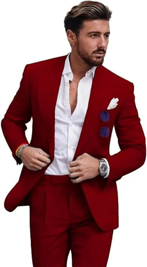 Męski garnitur slim fit | 2-częściowy