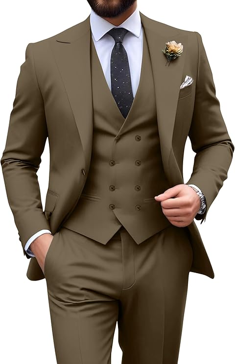 Męski garnitur slim fit 3-częściowy | Formalne wesele